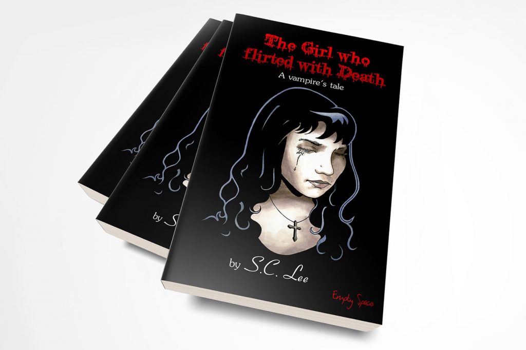 The Girl Who Flirted With Death book cover illustration and design