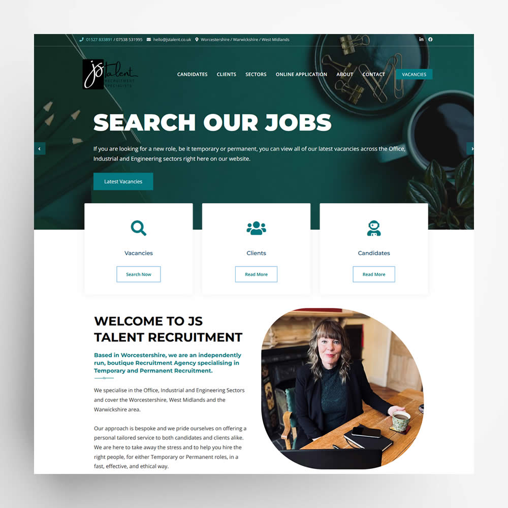 JS Talent website design and development